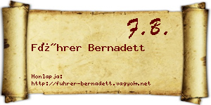 Führer Bernadett névjegykártya