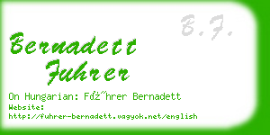 bernadett fuhrer business card